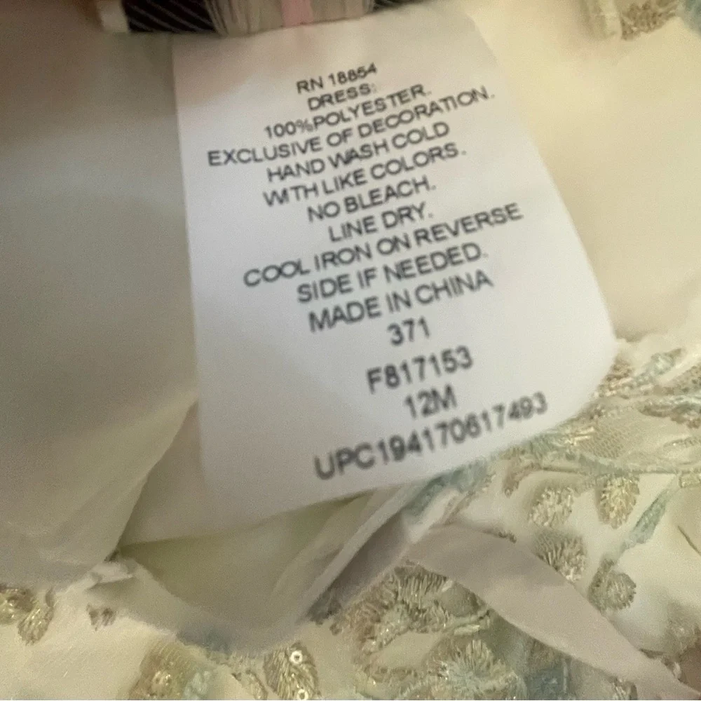Rare Editions White and Silver Floral Dress w/bloomers
